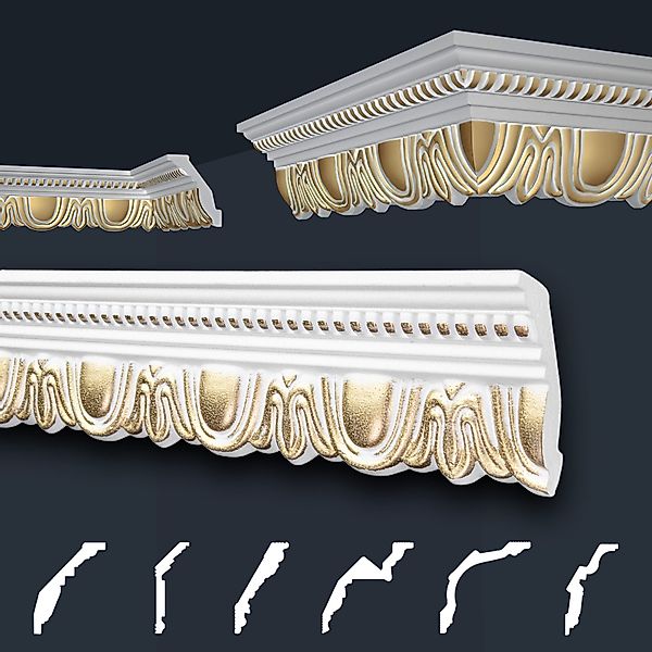 marbet design Stuckleiste B-34 gold, 2 günstig online kaufen