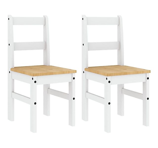 vidaXL Esszimmerstuhl Essstühle 2 Stk. Panama Weiß 40x46x90 cm Massivholz K günstig online kaufen