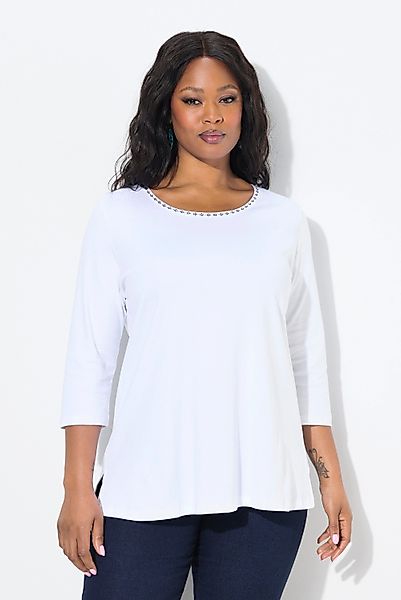 Ulla Popken T-Shirt Shirt Ziersteine A-Linie günstig online kaufen