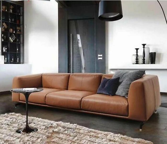 JVmoebel 4-Sitzer, Design XXL Big Sofa Couch Leder Couchen Gelbe 4 Sitzer P günstig online kaufen