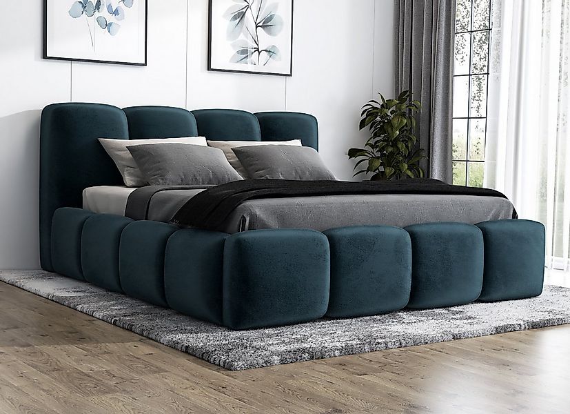 A&J MöbelLand GmbH Polsterbett DANA mit Matratze, Lattenrost und Bettkasten günstig online kaufen