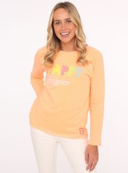 Zwillingsherz Sweatshirt ""Happy"" mit inspirierendem Zitatprint günstig online kaufen