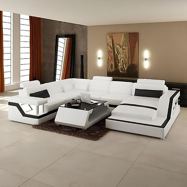 JVmoebel Ecksofa Designer Sofa Ecksofa Wohnlandschaft Big Modernes Ledersof günstig online kaufen