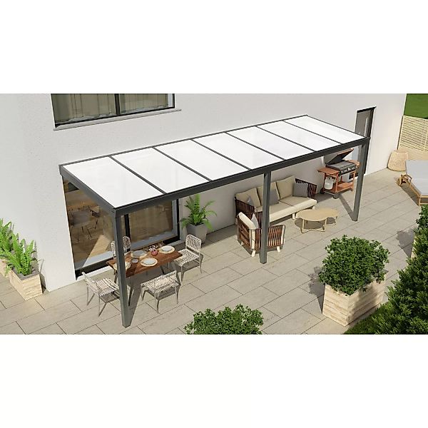 Terrassenüberdachung Professional 700 cm x 350 cm Anthrazit Struktur PC Opa günstig online kaufen