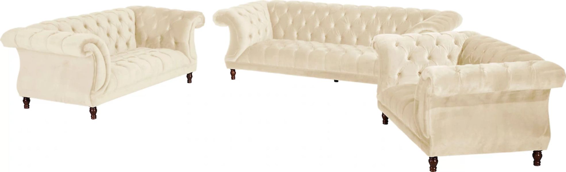 Max Winzer® Chesterfield-Sofa »Isabelle«, Knopfheftung & gedrechselten Füße günstig online kaufen