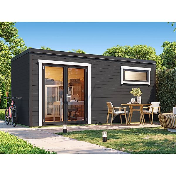 Weka Design-Gartenhaus S 445 Gr. 3 Graphitgrau Lasiert 500 cm x 250 cm FSC® günstig online kaufen