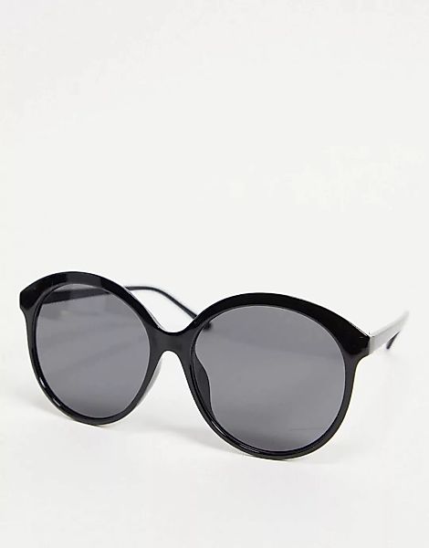 Madein. – Übergroße, runde Sonnenbrille-Schwarz günstig online kaufen