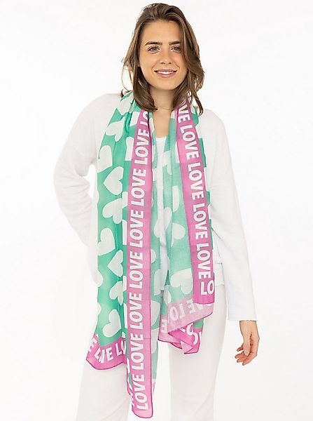 Zwillingsherz Schal "Classic Hearts", Herzmotiv, Schriftzug, transparent günstig online kaufen