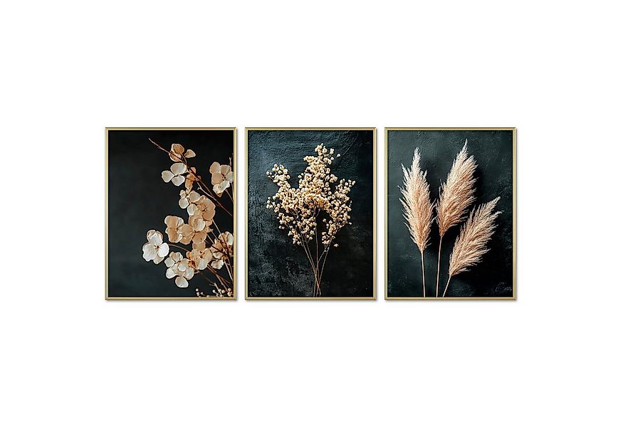 ARTFAVES Bilder-Collage Poster Set - Dark Flowers 1 - 3 Deko Wandbilder Tro günstig online kaufen