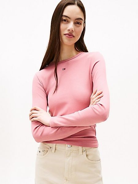 Tommy Jeans Langarmshirt TJW SLIM ESSENTIAL RIB LS mit Logostickerei günstig online kaufen