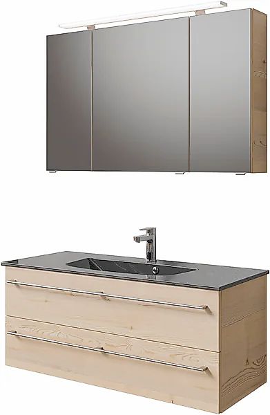 Saphir Badmöbel-Set »Serie 6025 2-teilig Mineralmarmor-Waschtisch mit LED-S günstig online kaufen