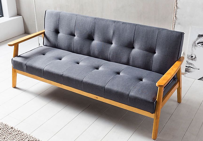 SalesFever Schlafsofa "Skagen, Sofa, 3-Sitzer", mit Holzgestell, 60 Relax- günstig online kaufen