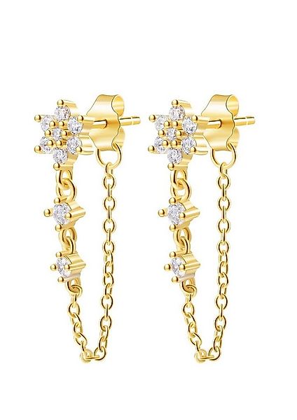 Hey Happiness Paar Ohrhänger Silber 925 Damen Zirkonia, Kette Ohrringe 18 R günstig online kaufen