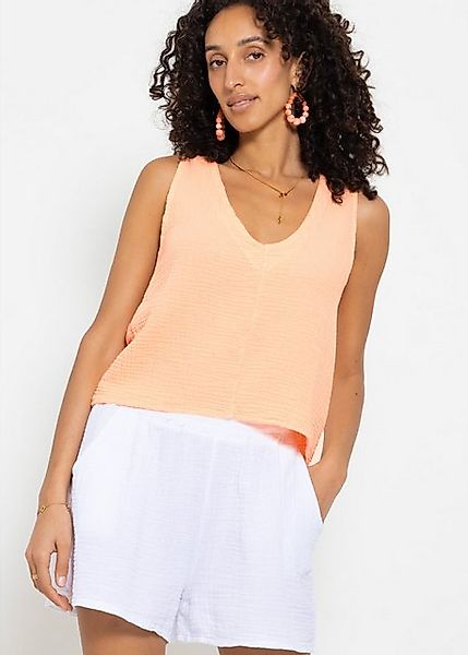 SASSYCLASSY Tanktop Musselin Top mit ärmellosen günstig online kaufen
