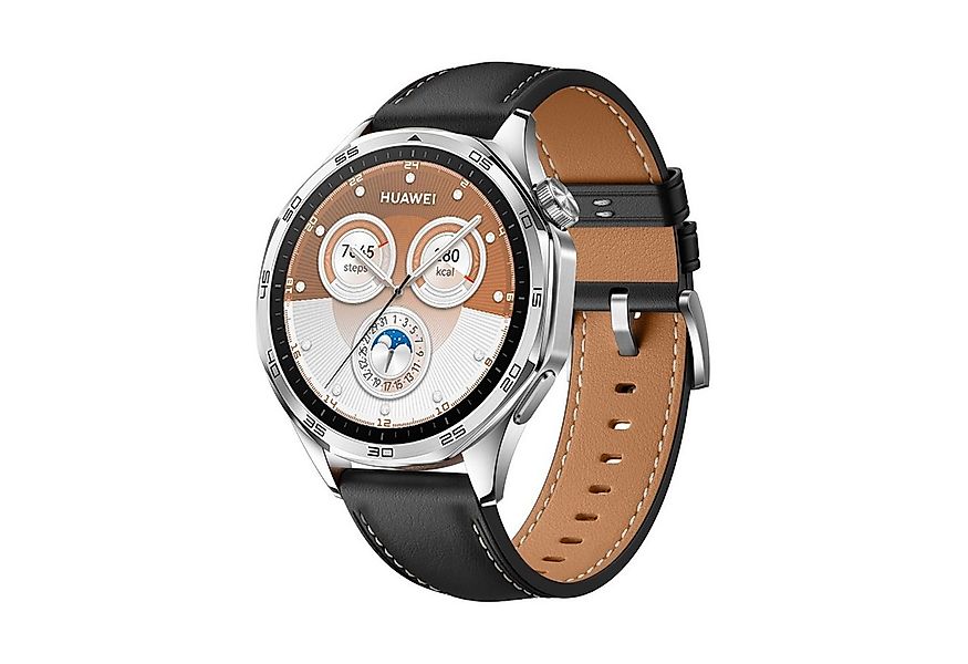 Wigento Smartwatch-Armband Für Huawei Watch GT 5 46mm Leder Armband Silbern günstig online kaufen