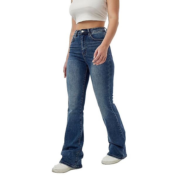 Ital-Design Bootcut-Jeans Hochbund-Jeans für Damen – Elegantes Design und K günstig online kaufen