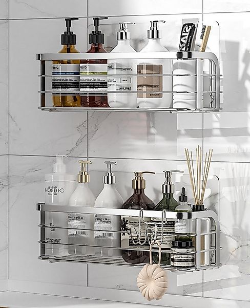 Elegear Duschablage Duschregal ohne Bohren, 2 Stück shampoo halter bad, bad günstig online kaufen