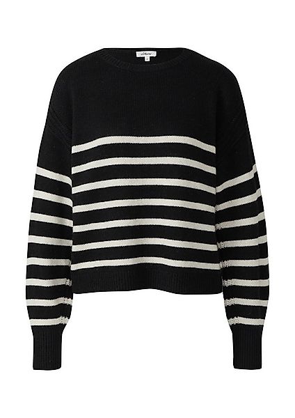 s.Oliver Longpullover Strickpullover Gestreifter Strickpullover aus Wollmix günstig online kaufen