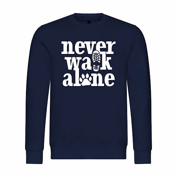 deinshirt Rundhalspullover Herren Pullover Never walk alone Mit Print Motiv günstig online kaufen