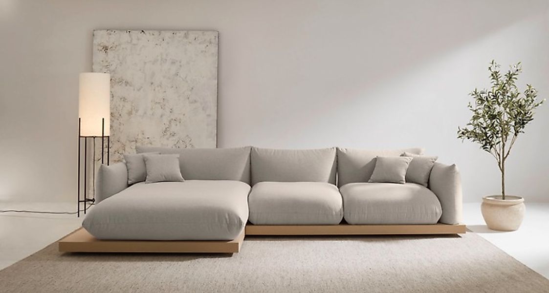 OTTO home Ecksofa »Kalix, Polsterecke mit kräftigem Holz-Plateau, moderne C günstig online kaufen
