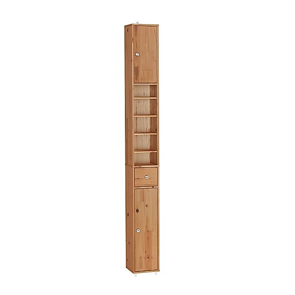 SoBuy Badezimmerschrank Hochschrank Badregal mit 6 Einlegeböden Massivholz günstig online kaufen