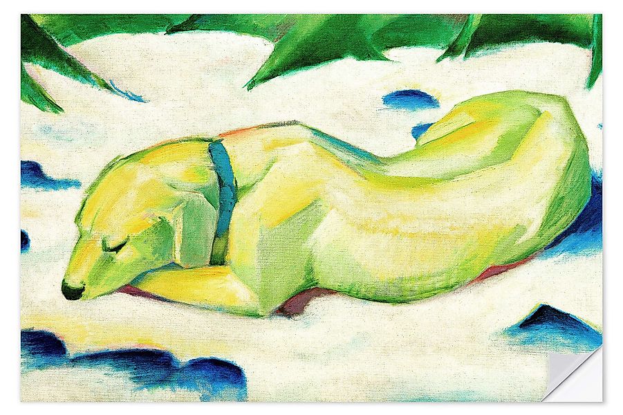 Posterlounge Wandbild Liegender Hund im Schnee, günstig online kaufen