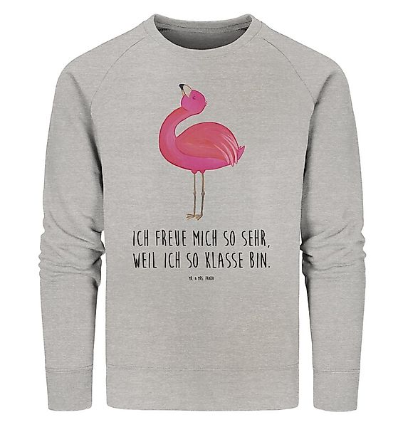 Mr. & Mrs. Panda Longpullover Größe M Flamingo Stolz - Heather Grey - Gesch günstig online kaufen