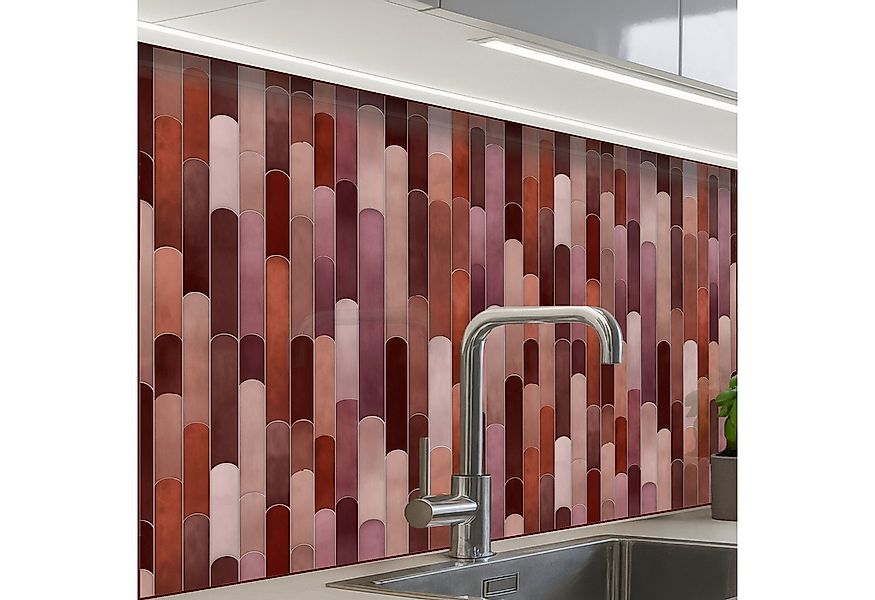 KitchenYeah Küchenrückwand selbstklebend Rechteckig - Kacheln - Rot - Kupfe günstig online kaufen