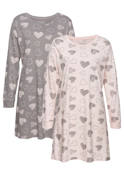 Vivance Dreams Nachthemd 2 Stück, mit süßem Herzprint günstig online kaufen