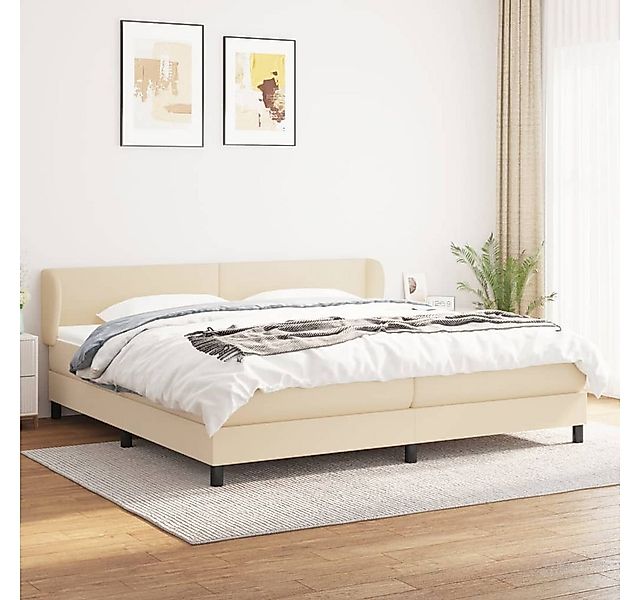 vidaXL Boxspringbett Boxspringbett mit Matratze Creme 200x200 cm Stoff Bett günstig online kaufen