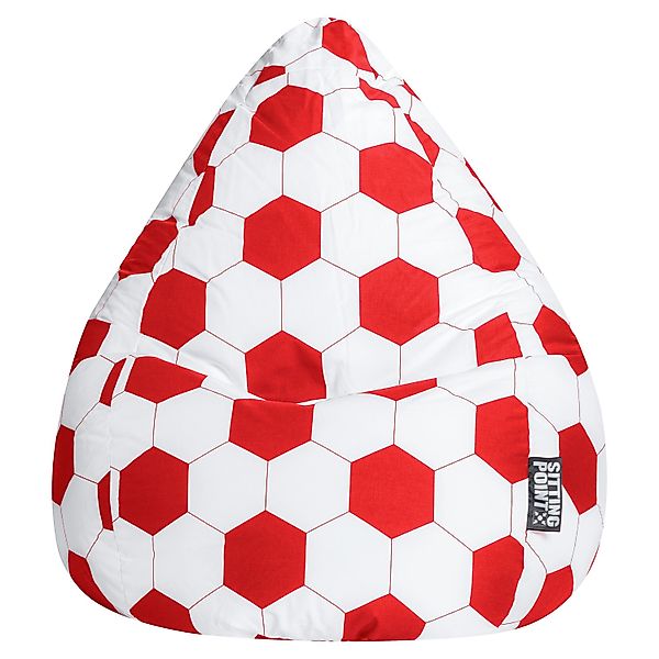 Sitting Point Sitzsack BeanBag Fankurve 220 l Rot-Weiß Fußball-Muster günstig online kaufen