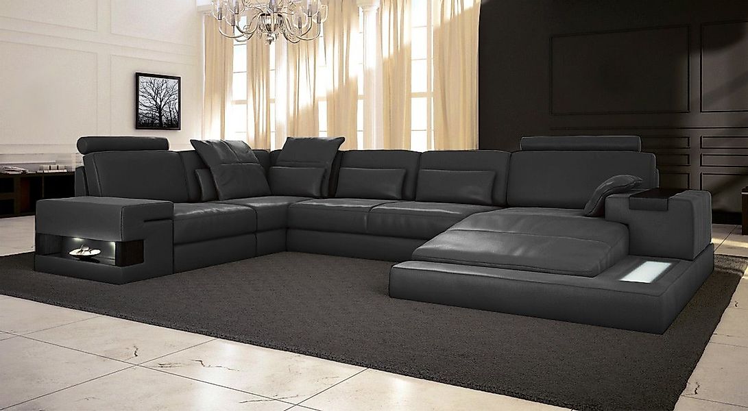 BULLHOFF Wohnlandschaft Wohnlandschaft Leder XXL Eckcouch U-Form Sofa Eckso günstig online kaufen