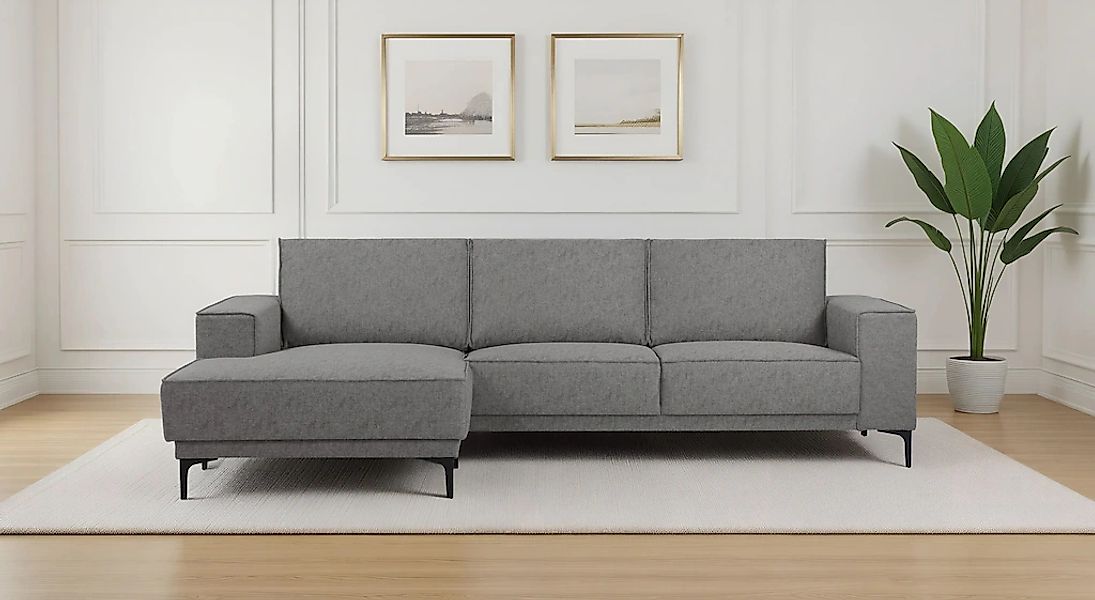 OTTO home Ecksofa "Polsterecke Oland, Struktur, Flachgewebe, Luxus-Microfas günstig online kaufen