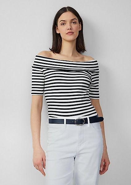 s.Oliver Kurzarmshirt T-Shirt Shirt mit Off-Shoulder-Ausschnitt im Slim Fit günstig online kaufen