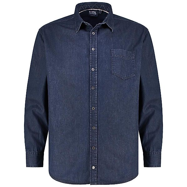 North Freizeithemd aus Baumwolle Farbe dunkelblau Größe: 5XL günstig online kaufen