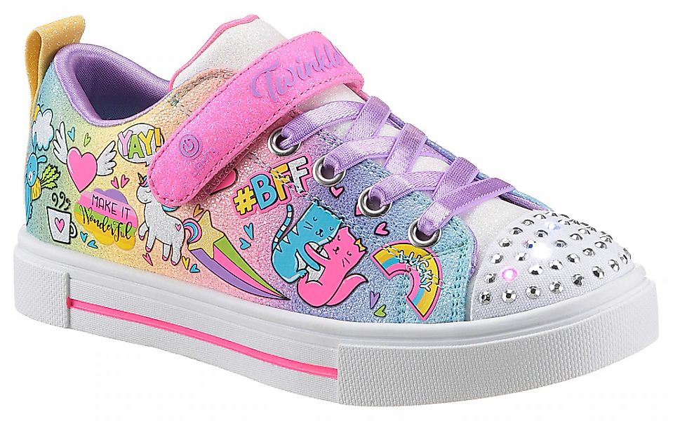 Skechers Sneaker "TWINKLE SPARKS BFF MAGIC", Schnürschuh m.Glitzer, Klettve günstig online kaufen