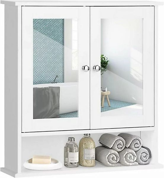 KOMFOTTEU Spiegelschrank Badezimmerspiegelschrank Wandschrank hängend, 56 x günstig online kaufen