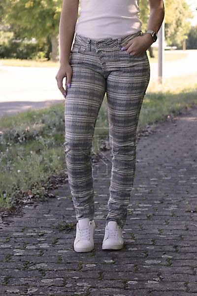 Buena Vista Damen Jeans Malibu cropped stretch Twill cobald check günstig online kaufen