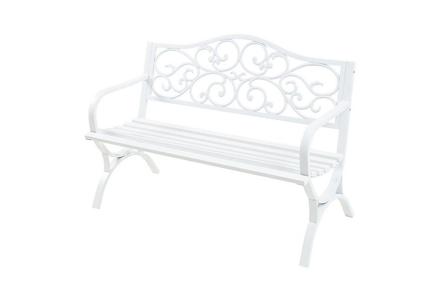 casa.pro Gartenbank, »Utav« für 2-3 Personen Stahl 127x53x79 cm Weiß günstig online kaufen