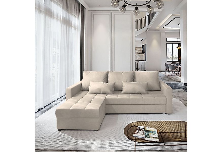 Masseno Ecksofa KOS mit Schlaffunktion L-Form, Sofa mit Bettkasten günstig online kaufen