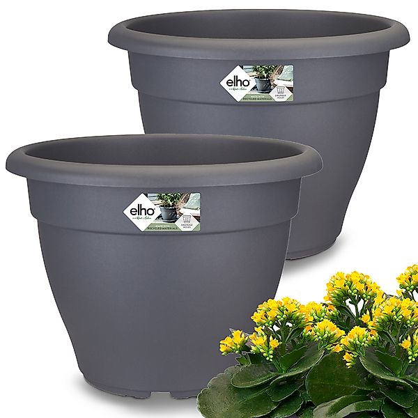 Blumentopf 2er-Set Anthrazit 35x26cm 11,8L günstig online kaufen