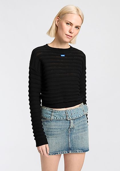 HUGO Blue Strickpullover "Slummya", mit dezenter Streifenstruktur günstig online kaufen