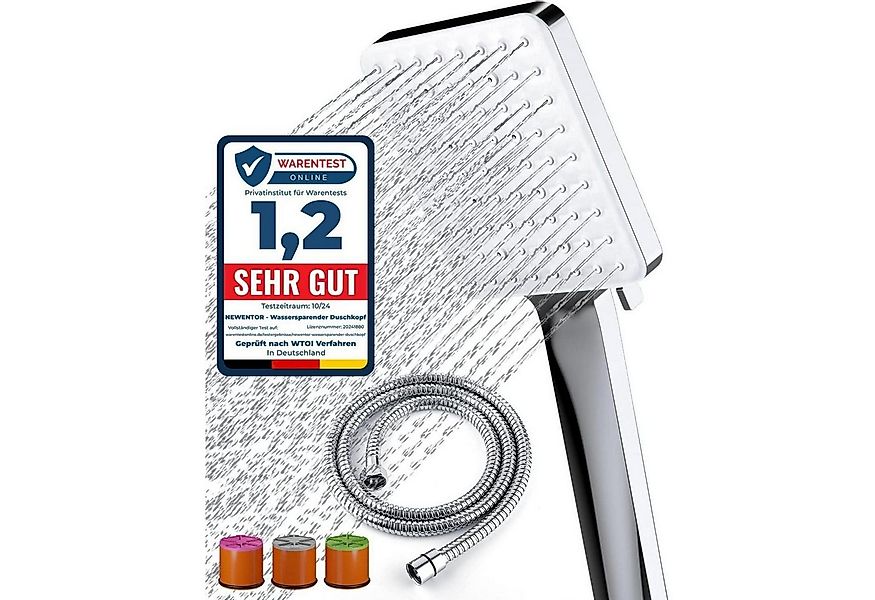 LuxusKollektion Regenduschkopf Duschkopf Wassersparend mit Schlauch 6 Strah günstig online kaufen