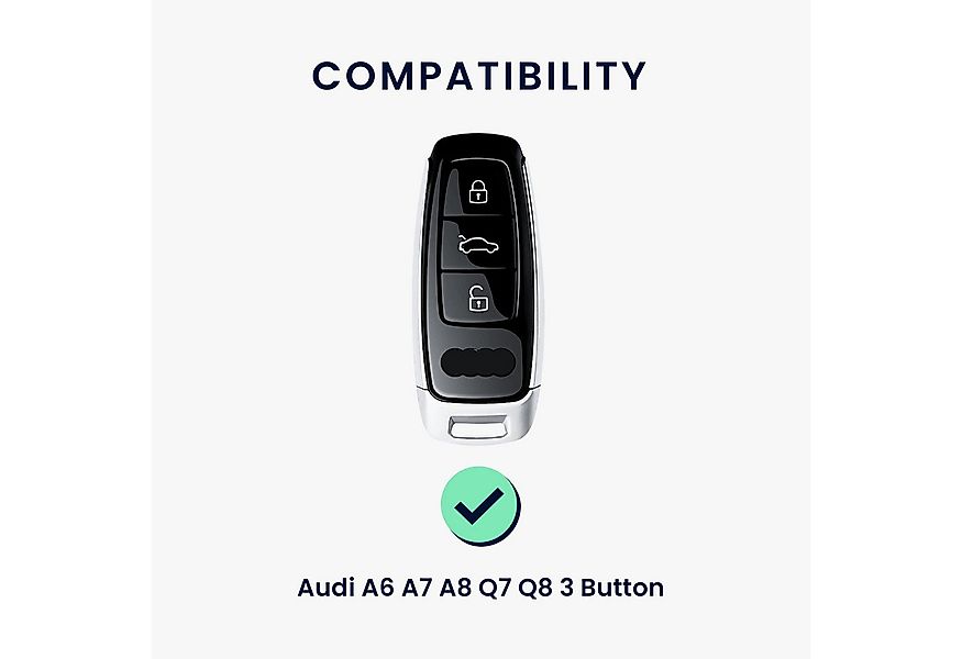 kwmobile Schlüsseltasche Hülle für Audi A6 A7 A8 Q7 Q8 3-Tasten Autoschlüss günstig online kaufen