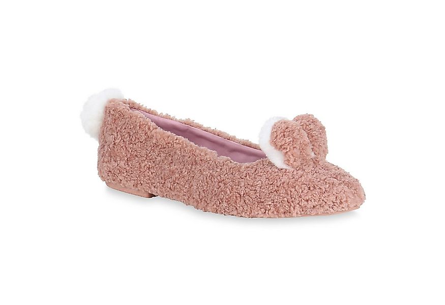 VAN HILL 819088 Ballerina Damen Klassische Ballerinas Kunstpelz Slipper Pom günstig online kaufen