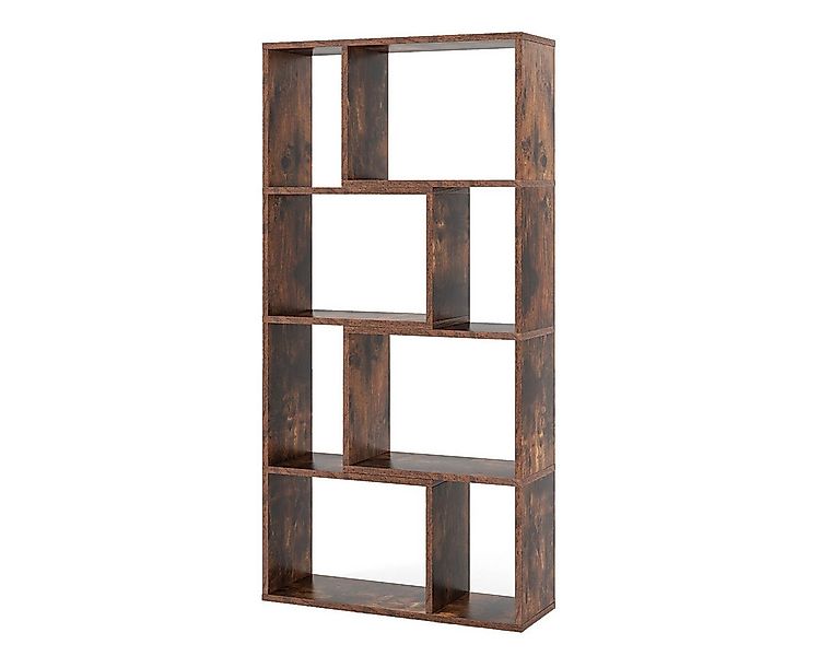 COSTWAY Bücherregal, Standregal, 4 Ebenen, 8 Fächer, bis 30kg, 60x20x120cm günstig online kaufen