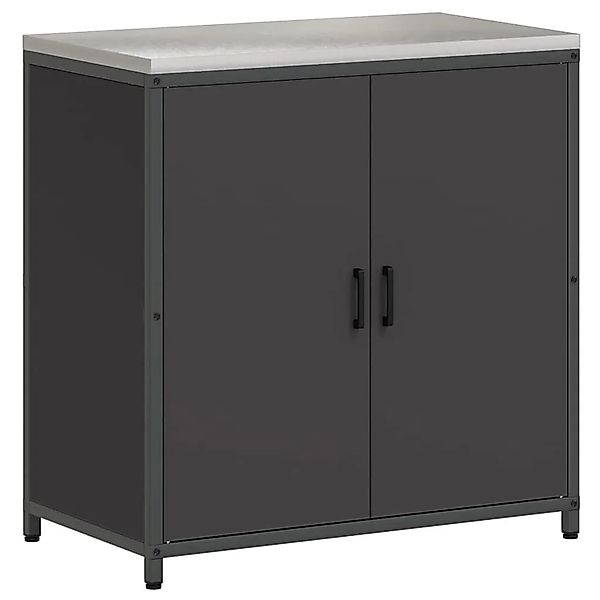 vidaXL Küchenaufbewahrung mit Regal Schwarz 60 x 50 x 92 cm Stahl 874982 günstig online kaufen