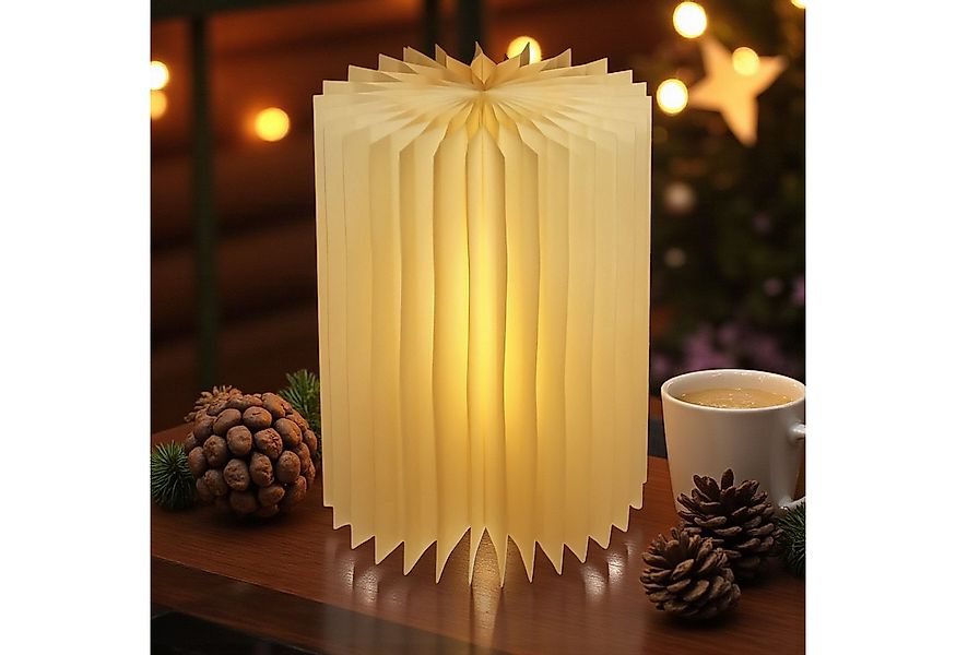 Spetebo LED Tischleuchte LED Design Tischlampe faltbar aus Papier in weiß - günstig online kaufen