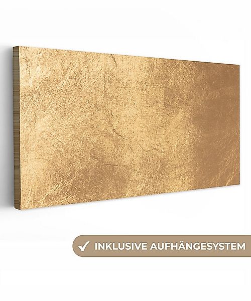 OneMillionCanvasses® Leinwandbild Panorama Licht fällt auf eine goldene Wan günstig online kaufen