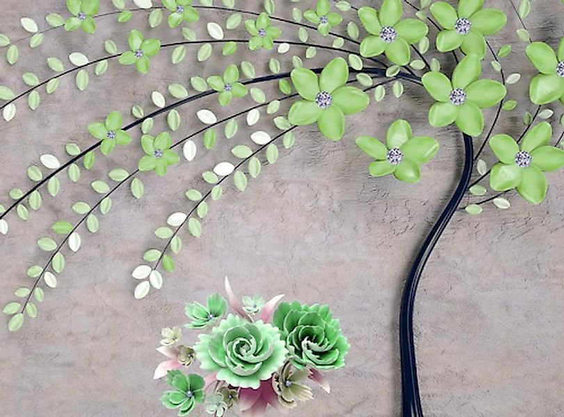 Papermoon Fototapete »Baum mit Blumen« günstig online kaufen